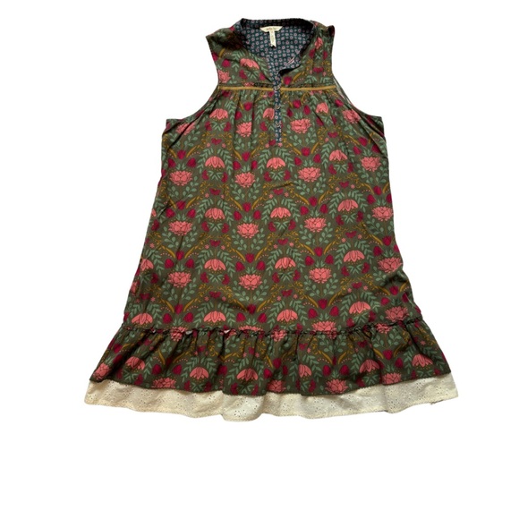 Matilda Jane Dresses & Skirts - Matilda Jane Breaking New Ground Green Floral Print Lace Trim Shift Dress